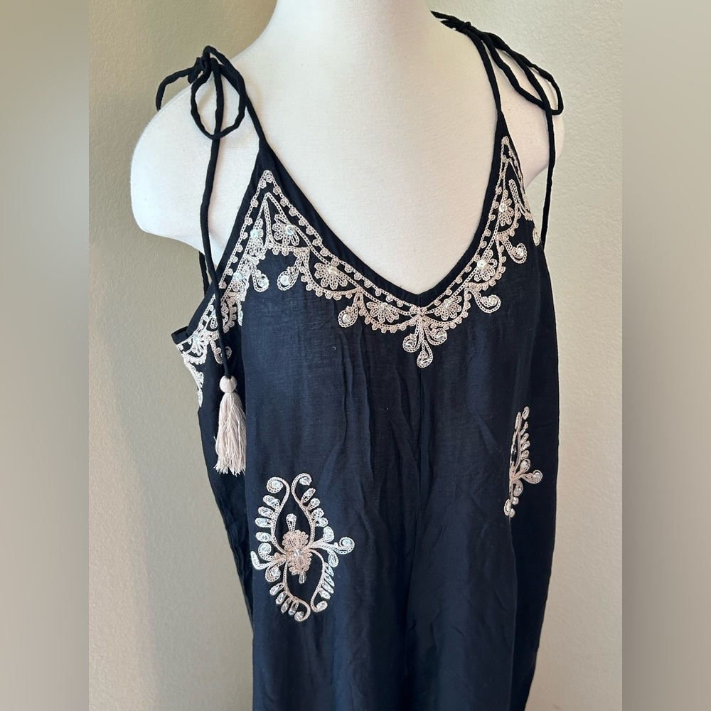 Black and Gold Embellished Jumpsuit